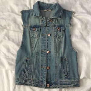 sleeveless jean jacket